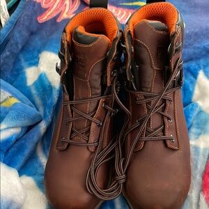 Timberland Brown and Orange Hiking Boots